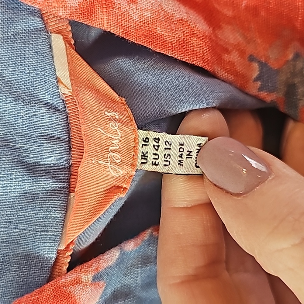 Joules Dresses Joules Lisia flax Linen Blue Floral Dress sz 12 - Picture 7 of 10